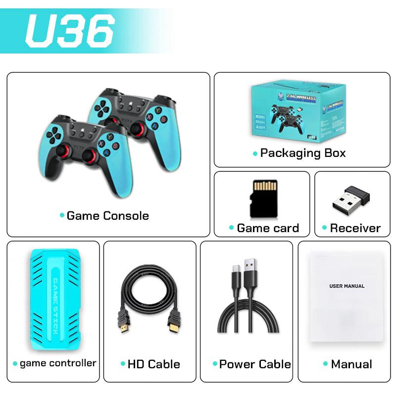 Retro Game Console Stick Game Nostalgia Gaming Stick Dual 2.4G Wireless Controllers, Plug & Play TV Video Gaming Stick