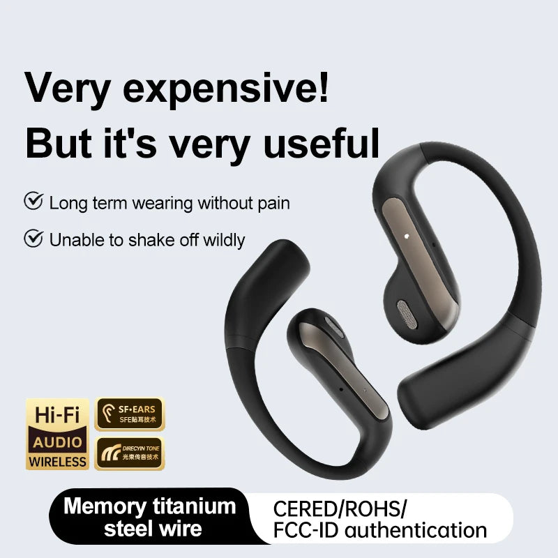 Smart AI Translation Headset True Wireless Sports Long-lasting Bluetooth Headset Stereo Sound Semi-in-ear Air Conduction Headset